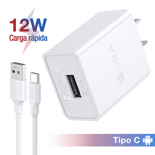 1HORA Combo cargador tipo C 2.4A - GAR142