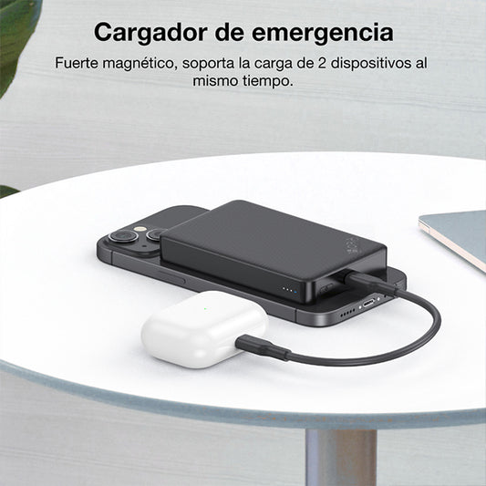 1HORA Batería Portátil Magnético Inalámbrico Con cable USB-C 5000mAh GAR276