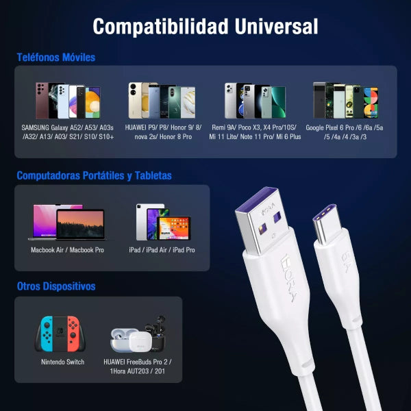 1HORA Cable TIPO C 5A (2 METROS) - CAB269