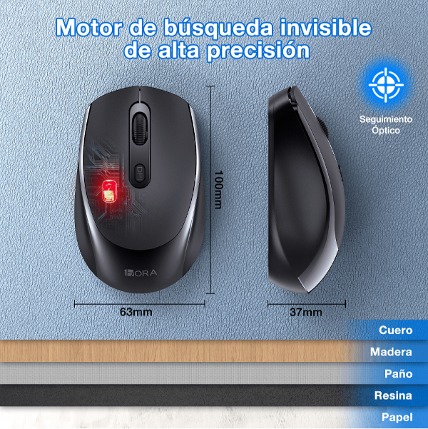 1HORA ratón inalámbrico 2.4G silencioso Sensible DPI 1600 RAT001