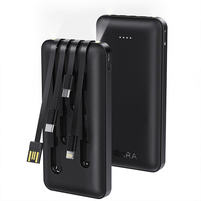 1HORA Power bank 10000mAh con cables integrados-GAR148