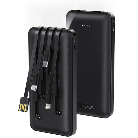 1HORA Power bank 10000mAh con cables integrados-GAR148