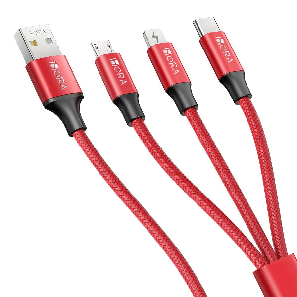 1HORA Cable 3 en 1 V8/IP/Tipo C (1 METRO) - CAB259