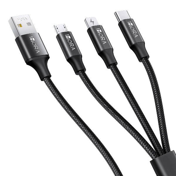 1HORA Cable 3 en 1 V8/IP/Tipo C (1 METRO) - CAB259
