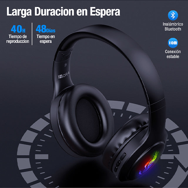 1HORA Audífonos de diadema bluetooth AUT202