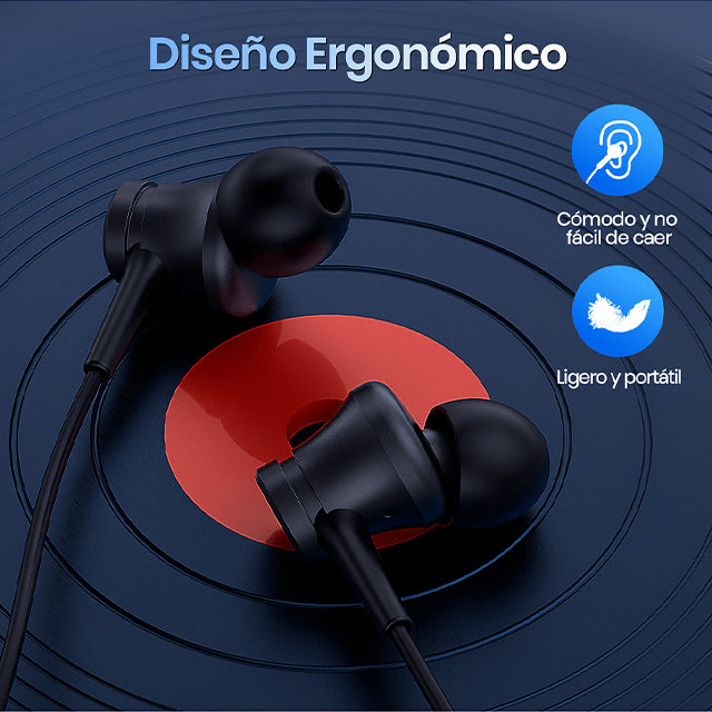 1HORA Audífonos alámbricos 3.5mm-AUT111