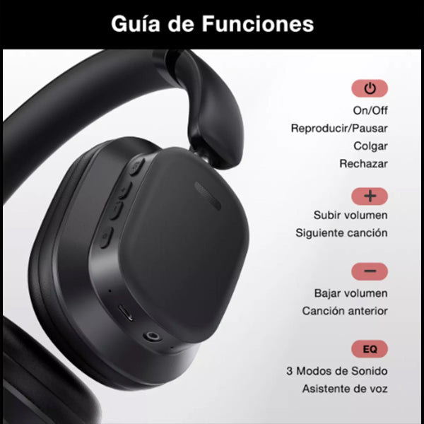 1HORA Audífonos Inalámbricos On-ear Bluetooth 5.3 AUT250