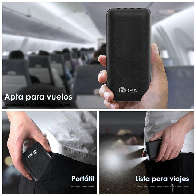 1HORA Power bank 10000mAh con cables integrados-GAR148