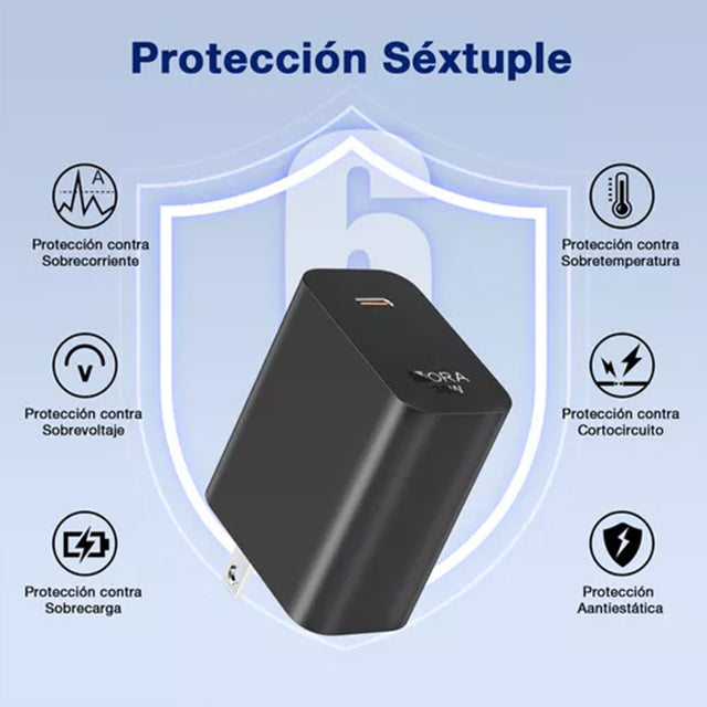 1HORA Cargador Tipo C 30w Carga Rápida GAR164