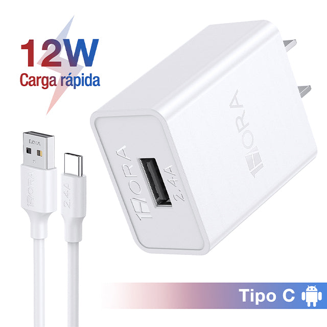 1HORA Combo cargador tipo C 2.4A - GAR142