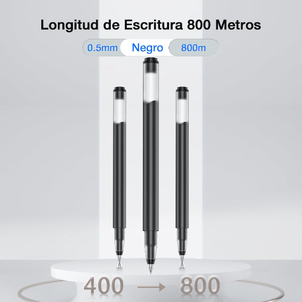 1HORA 10 Bolígrafos De Gel Marcador De Escritura En Negro YCL033