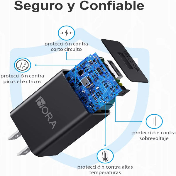 1HORA cubo Cargador 2.0A Sin Cable - GAR063