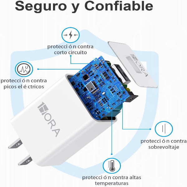 1HORA cubo Cargador 2.0A Sin Cable - GAR063