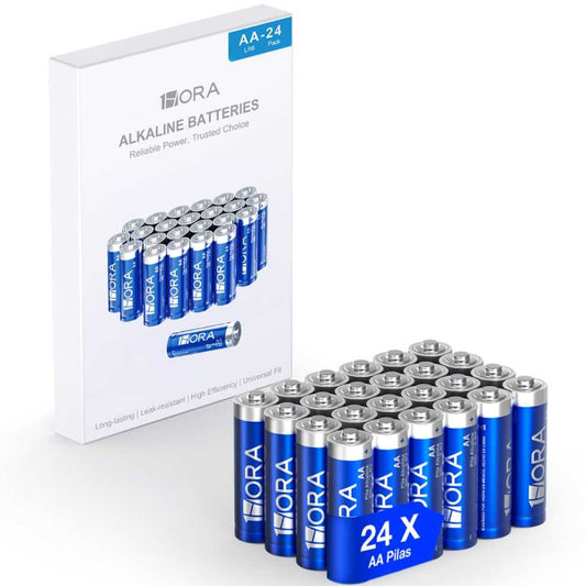 1HORA Pilas AA Cilíndricas BAT001A 1.5v Pack 24 pz Azul