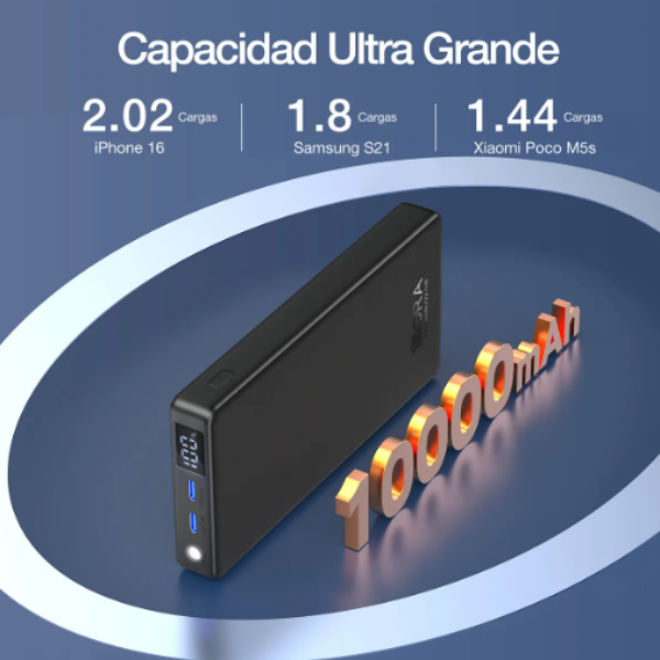 1HORA Power Bank Batería 10000mAh Carga Rapida 22.5W GAR264