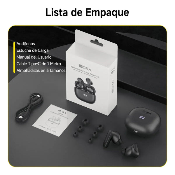 1HORA Audífonos Inalambricos Con Cancelación De Ruido Ambiental Activa AUT211